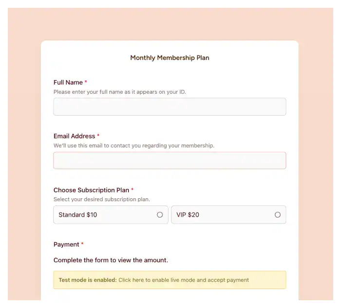 monthly membership