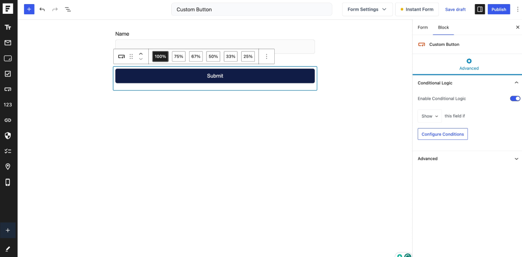 Hide the Submit Button Using Conditional Logic image