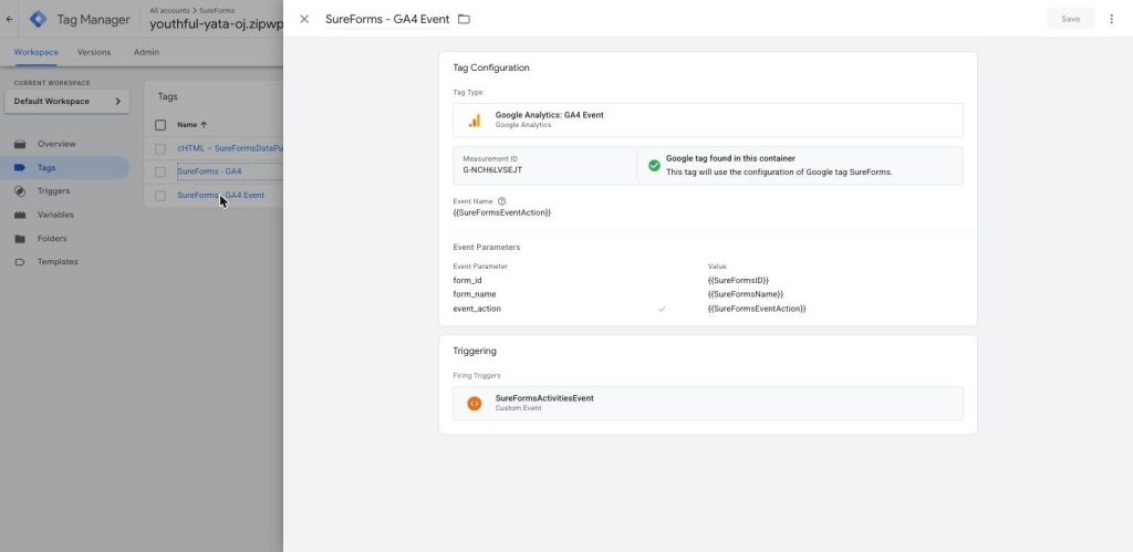 How to Send SureForms Events to Google Analytics 4 via GTM image