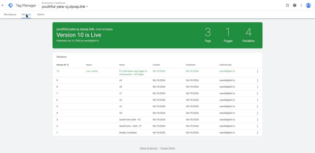 How to Send SureForms Events to Google Analytics 4 via GTM image