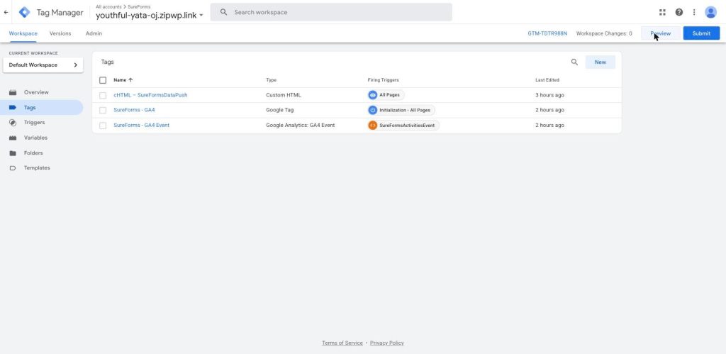 How to Send SureForms Events to Google Analytics 4 via GTM image