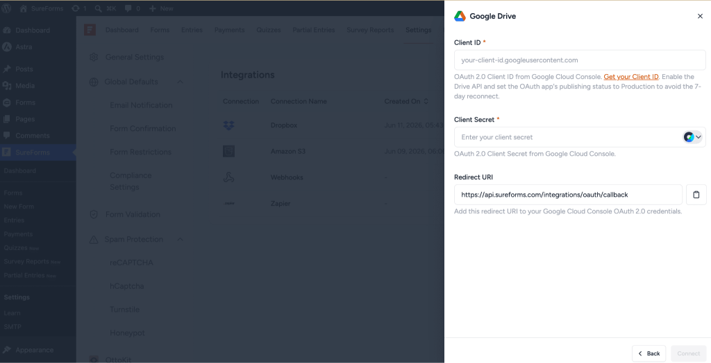 Upload Form Files and Signatures to Google Drive with SureForms image