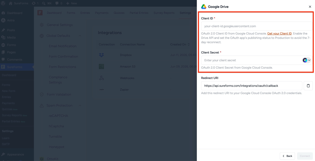 Upload Form Files and Signatures to Google Drive with SureForms image