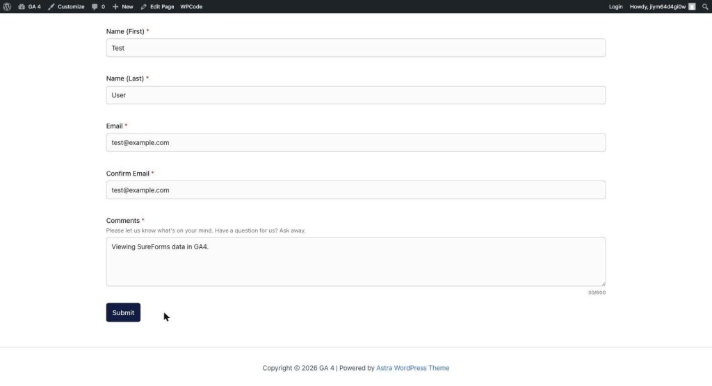 How to Send SureForms Events to Google Analytics 4 via GTM image