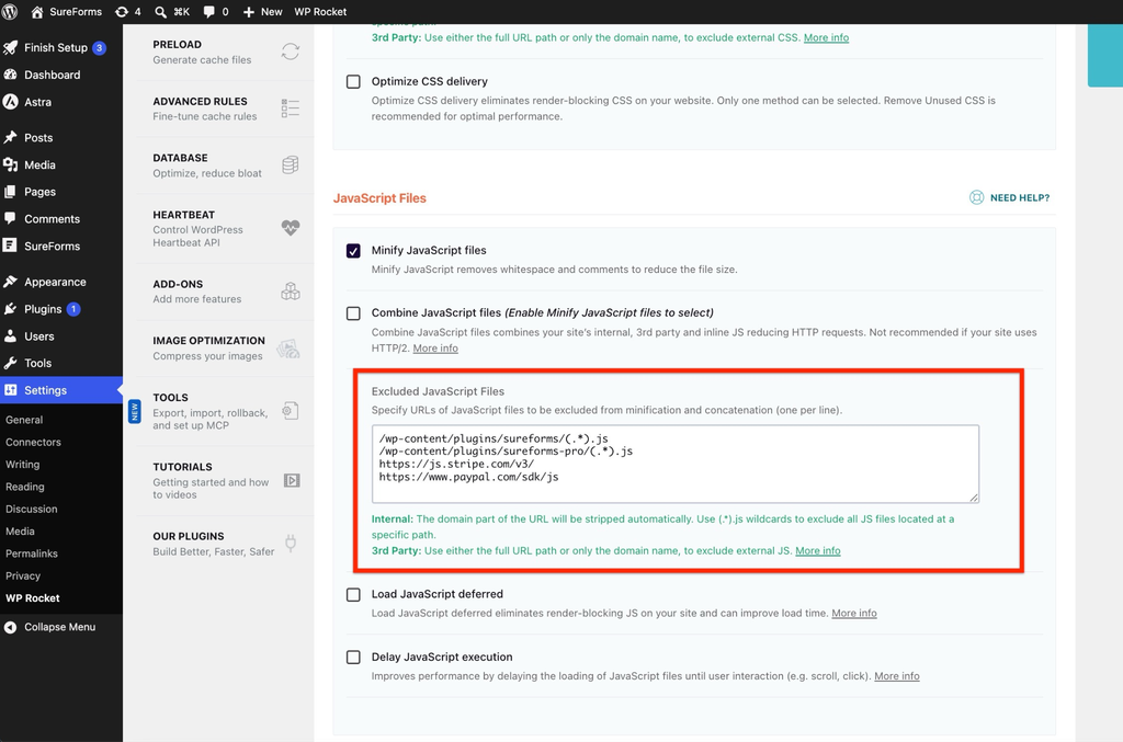 How to Set Up SureForms with WP Rocket image