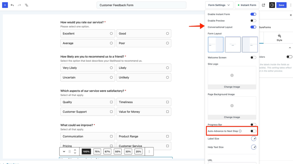 How to Use Auto-Advance to Next Step in SureForms image