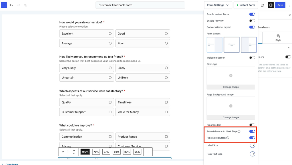 How to Use Auto-Advance to Next Step in SureForms image