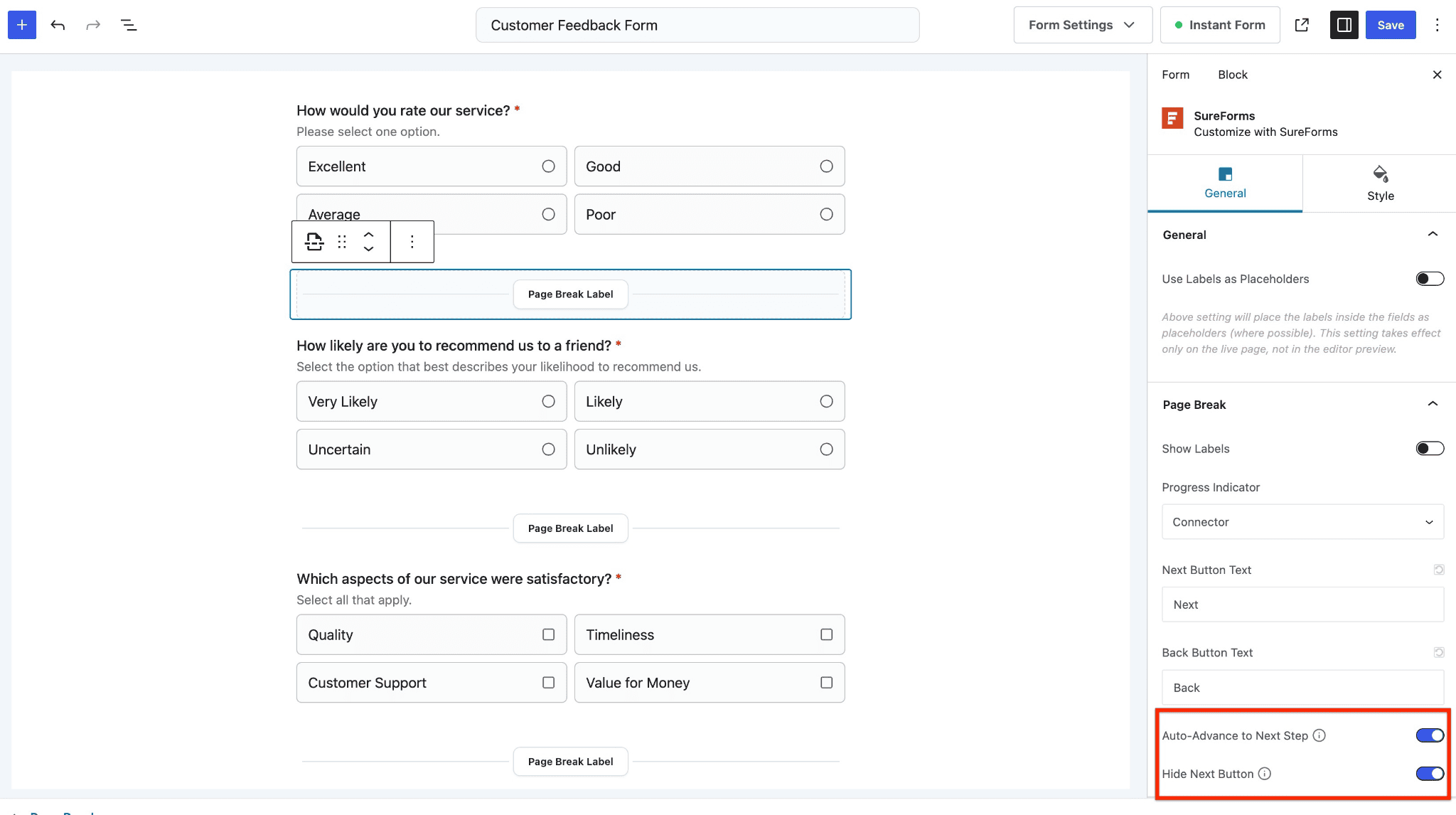 How to Use Auto-Advance to Next Step in SureForms image