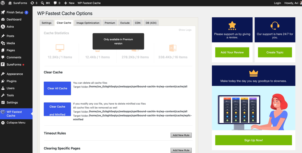 How to Set Up SureForms with WP Fastest Cache image